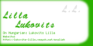 lilla lukovits business card